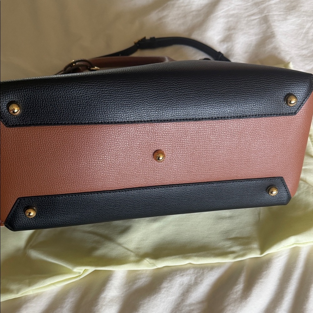 Burberry Black Leather Satchel with Brown Handles and Gold Hardware - Picture 11 of 11